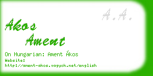 akos ament business card